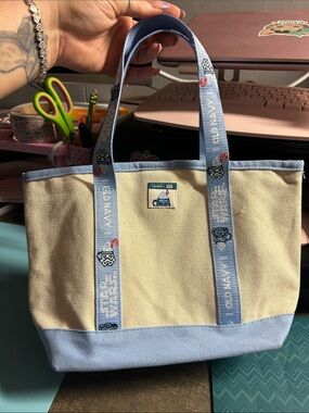 Old Navy x Star Wars Holiday Cream Canvas Tote‎ with Light Blue Trim